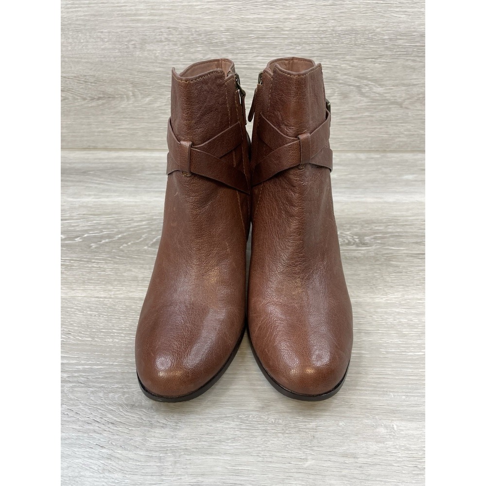 Cole Haan Grand.OS Women's Boot Brown Leather 11 Ankle Block Heel‎ Buckle Strap - Picture 2 of 11